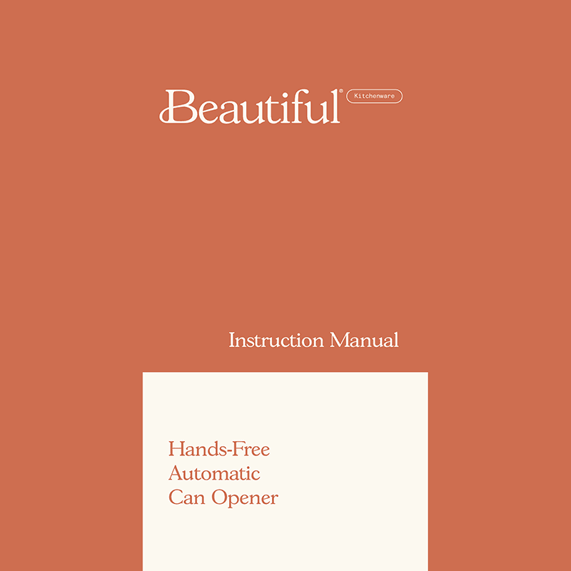 Beautiful Hands-Free Automatic Can Opener Instruction Manual