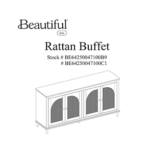 Beautiful Rattan 4-Door Buffet User Manual