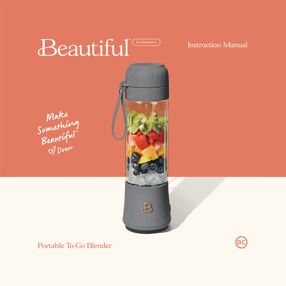 Beautiful Rechargable Portable To-Go Blender Instruction Manual