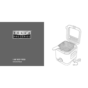 Bella Pro 1.6QT Deep Fryer Instruction Manual