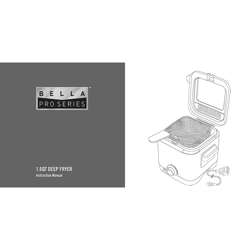 Bella Pro 1.6QT Deep Fryer Instruction Manual