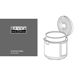 Bella Pro 20-cup Rice Cooker Instruction Manual