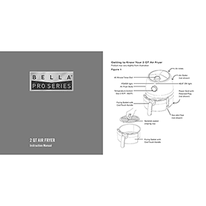 Bella Pro 2QT Air Fryer Instruction Manual