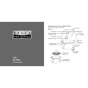 Bella Pro 3.5QT Air Fryer Instruction Manual