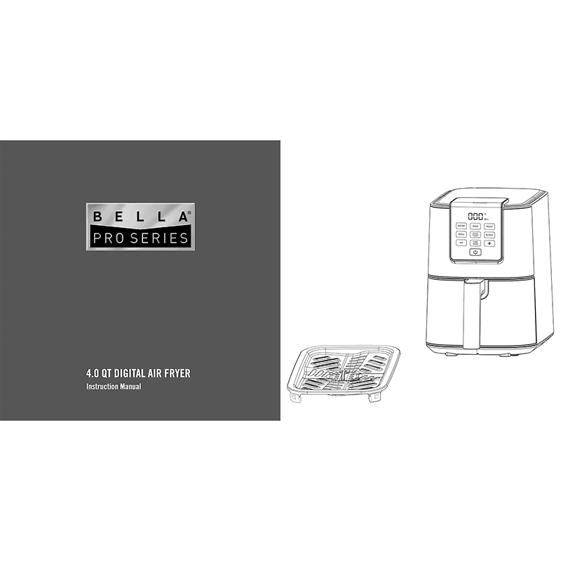 Bella Pro 4QT Digital Air Fryer Instruction Manual
