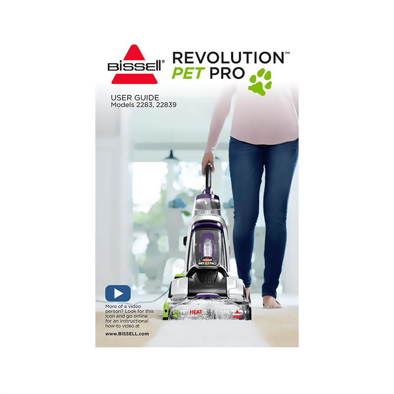 Bissel 2283 ProHeat 2X Revolution Pet Pro Carpet Cleaner Manual