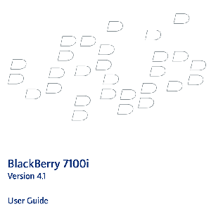 BlackBerry 7100i Smartphone RAW20IN SW v4.1 User Guide