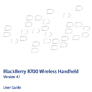 BlackBerry 8705g Smartphone RBH4xGW SW v4.1 User Guide