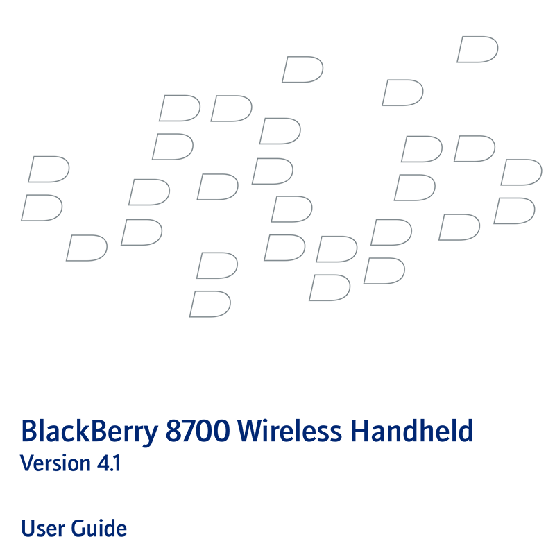 BlackBerry 8705g Smartphone RBH4xGW SW v4.1 User Guide