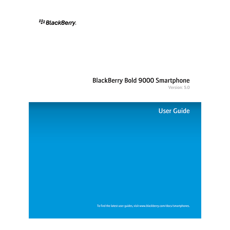 BlackBerry Bold 9000 Smartphone RBT71UW SW v5.0 User Guide
