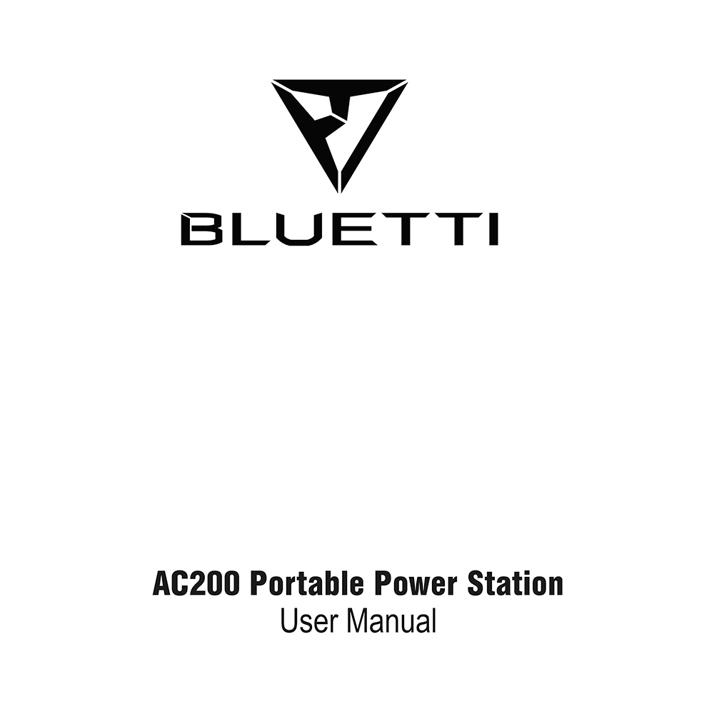 Bluetti AC200 Portable Power Station User Manual