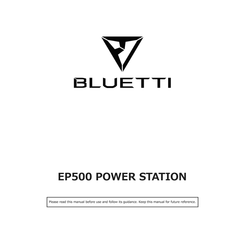 Bluetti EP500 Solar Power Station User Manual