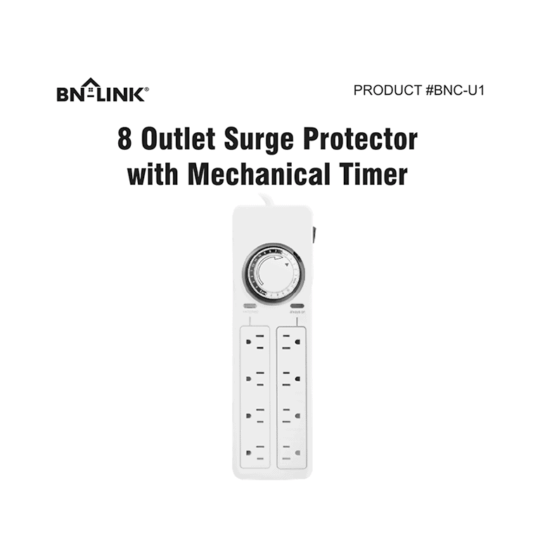 BN-LINK BNC-U1 8-outlet mechanical timer User Manual