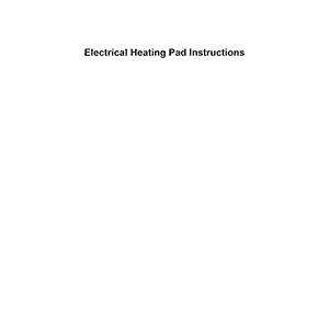 BN-LINK TK-HP3317 83x43cm 120W Electrical Heating Pad Instruction Manual