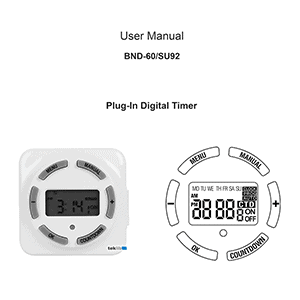 BND-60/SU92 Digital Timer User Manual