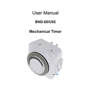 BND-60/U92 Mechanical Timer User Manual