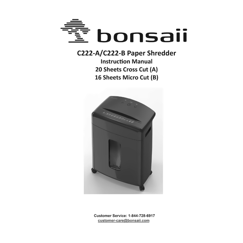 Bonsaii C222-A 20-sheet Cross-Cut Paper Shredder Instruction Manual