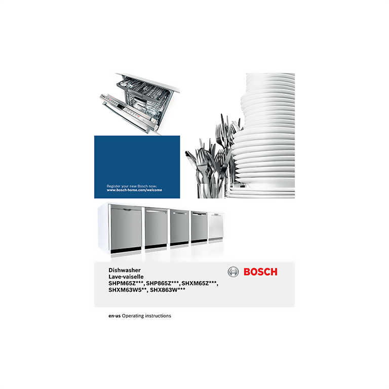 SHPM65Z55N Bosch 500 Series 24" Dishwasher User Manual