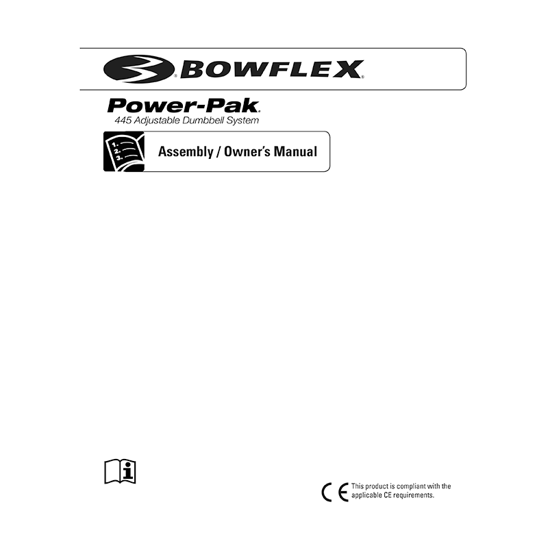 Bowflex Power-Pak 445 Adjustable Dumbbell System Assembly / Owner's Manual