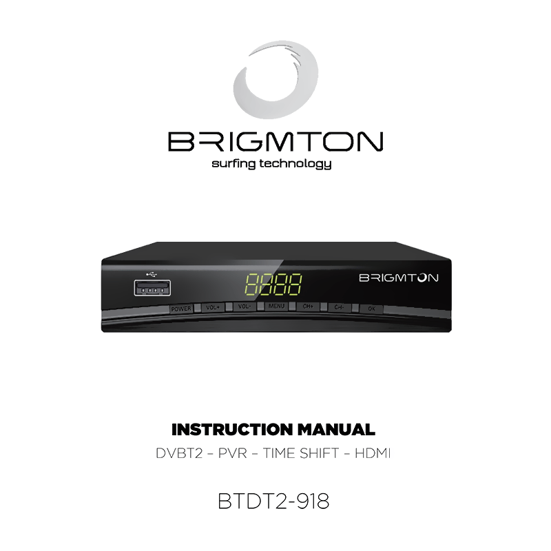 Brigmton BTDT2-918 DVB-T2 H.264 HD Receiver User Manual
