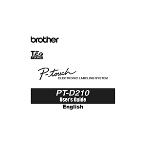 Brother P-touch PT-D210 Label Maker User's Guide