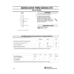 BZX55-C0V8 General Semiconductor 0.8V Zener Diode Data Sheet