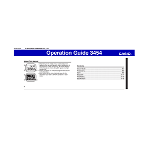 Casio W217H Digital Watch (Module 3454) Operation Guide