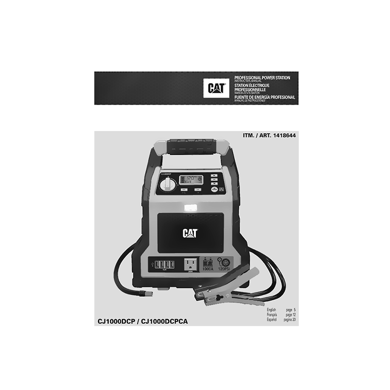 CAT CJ1000DCP Professional Power Station Instruction Manual