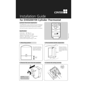 Center CB Cylinder Thermostat 340025 Installation Guide