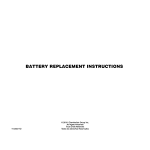 Chamberlain LiftMaster Garage Door Opener Battery Replacement Instructions