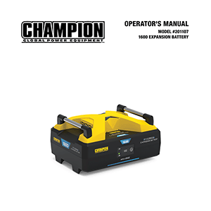 Champion 201107 1638Wh Expansion Battery Operator's Manual