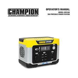 Champion 201188 Power Station 300W / 285Wh Operator's Manual