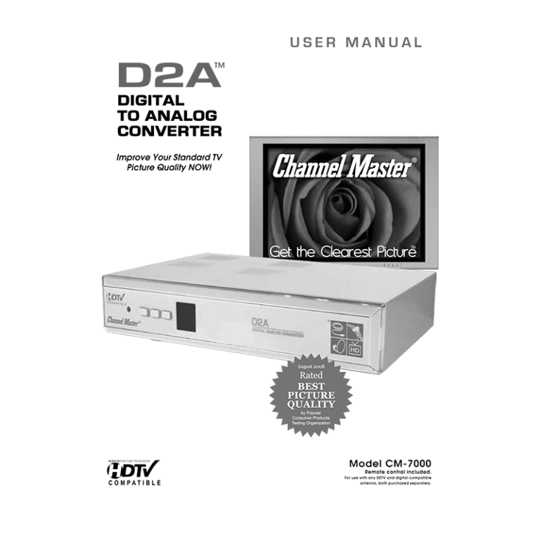 Channel Master CM7000 ATSC Digital Converter Box Manual