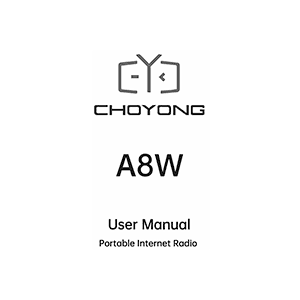 Choyong A8W Portable Internet Radio User Manual
