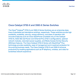 Catalyst 3560-X Series Cisco Enterprise-Class Ethernet Switch Data Sheet