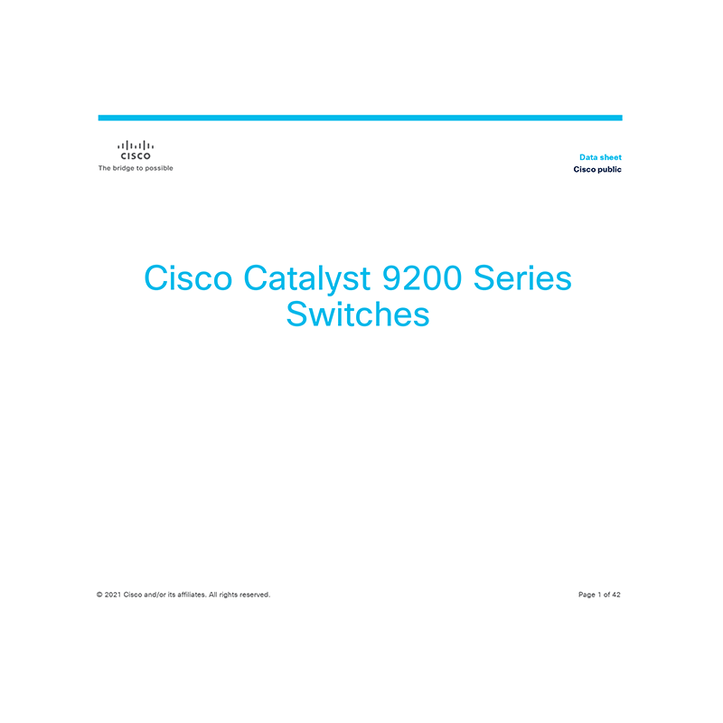 Catalyst 9200 Series Cisco Switches Data Sheet
