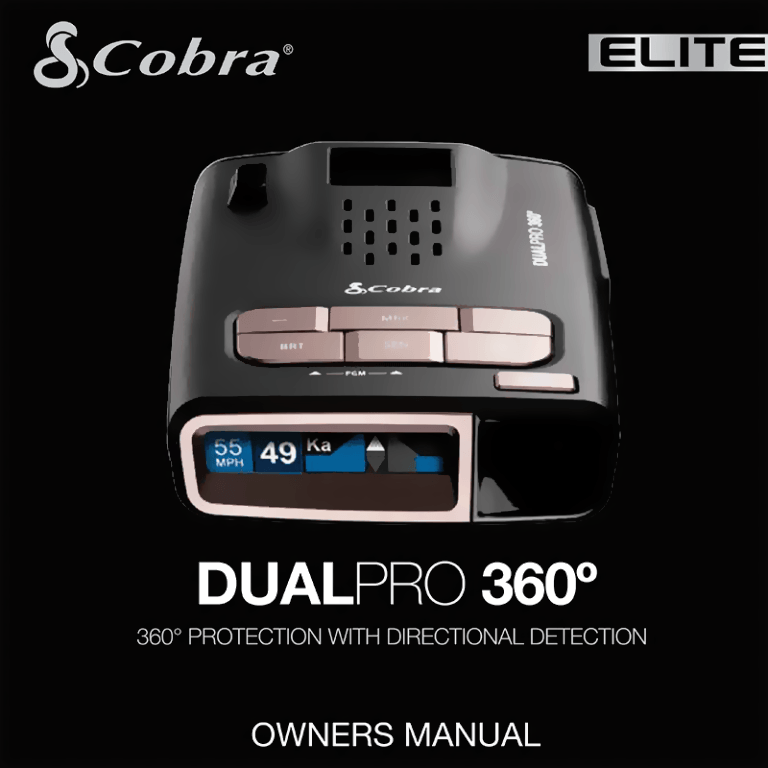 Cobra DualPro 360 Radar Laser Detector User Manual