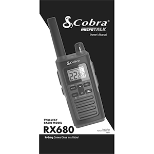 Cobra microTALK RX680 Two-Way Radio Owner's Manual