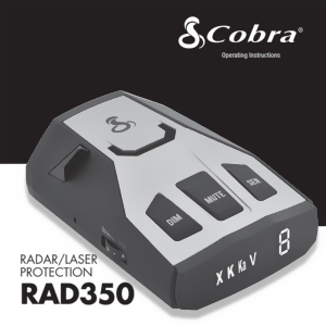 Cobra RAD 350 Radar/Laser Detector Operating Instructions