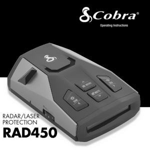 Cobra RAD 450 Radar/Laser Detector Operating Instructions