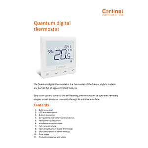 Continal Quantum 39001-TS Digital Thermostat Quick Start Guide