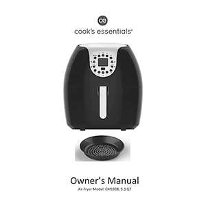 Cook's Essentials 5.3QT Air Fryer CM16053 Owner's Manual