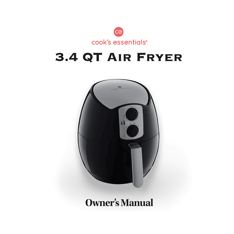 Cook's Essentials 3.4QT Air Fryer CM17034 / K47107 Owner's Manual