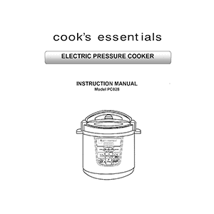 Cook's Essentials Pressure Cooker PC028 / K36550 Instruction Manual