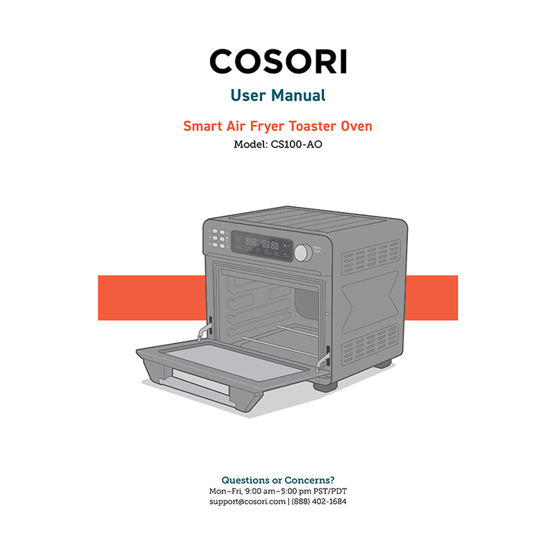 Cosori CS100-AO Smart Air Fryer Toaster Oven User Manual