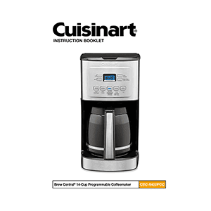 Cuisinart DCC-3200 PerfecTemp 14-cup Programmable Coffee Maker Instruction Manual