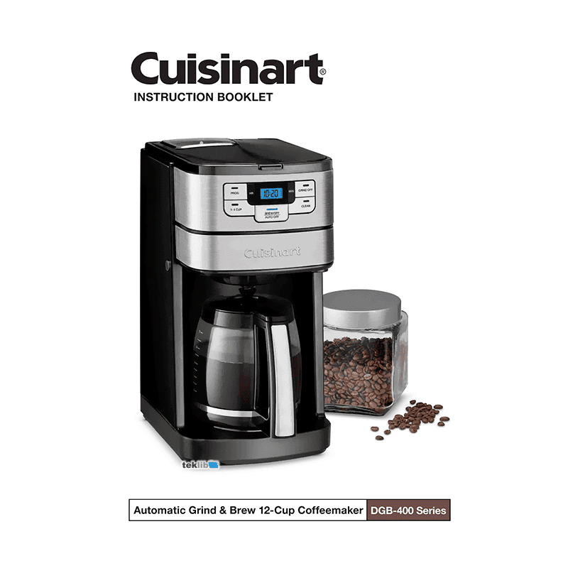 Cuisinart DGB-400NAS Automatic Grind & Brew 12 Cup Coffee Maker Instruction Manual