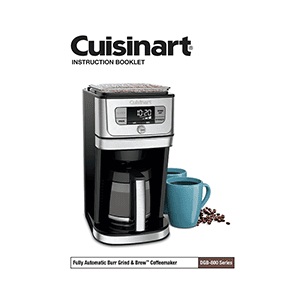Cuisinart DGB-800 Grind & Brew 12-cup Coffee Maker Instruction Booklet