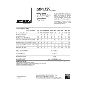 D1D07 Crydom 100Vdc 7A Output Relay Data Sheet