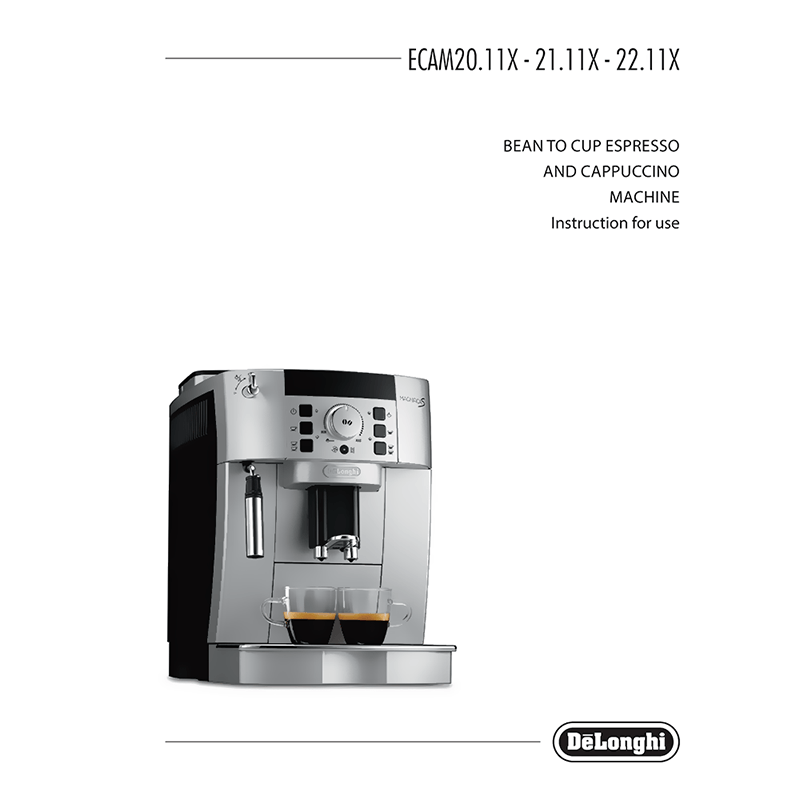 De'Longhi Magnifica S Automatic Coffee Maker ECAM22.110.SB Instruction Manual